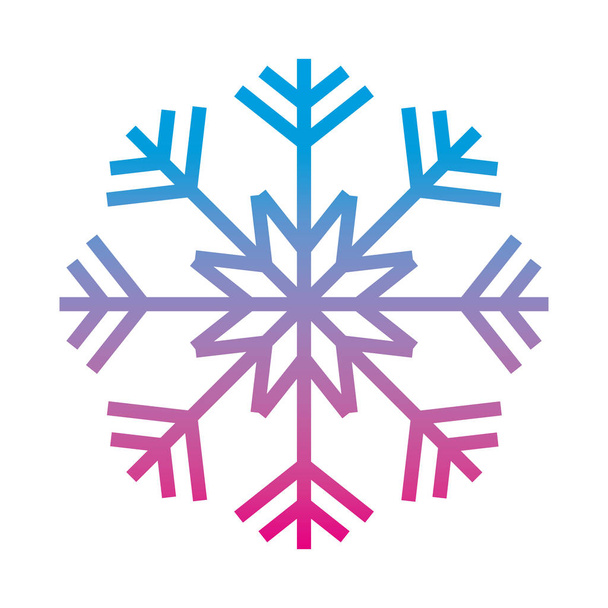 línea degradada naturaleza copo de nieve estilo en invierno temporada vector ilustración
 - Vector, imagen
