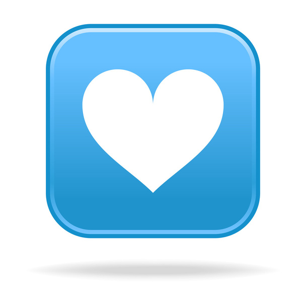 kalp simgesi ve gri yansıma yuvarlak mavi kareler düğmeleriyle keçeleşmiş - Vektör, Görsel