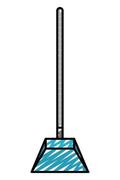 doodle dustpan object to domestic hygiene at home vector illustration - Vector, Image
