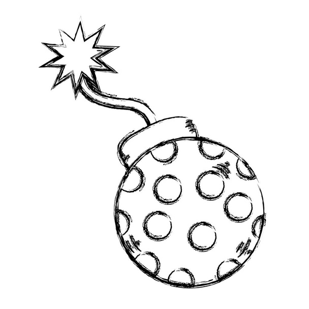 Grunge-Bombe Gefahr Waffenexplosion im Kriegsvektor Illustration - Vektor, Bild