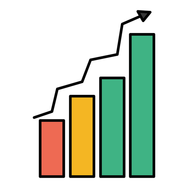 Farbe Grafik Statistiken Balken wachsenden Diagramm Vektor Illustration - Vektor, Bild