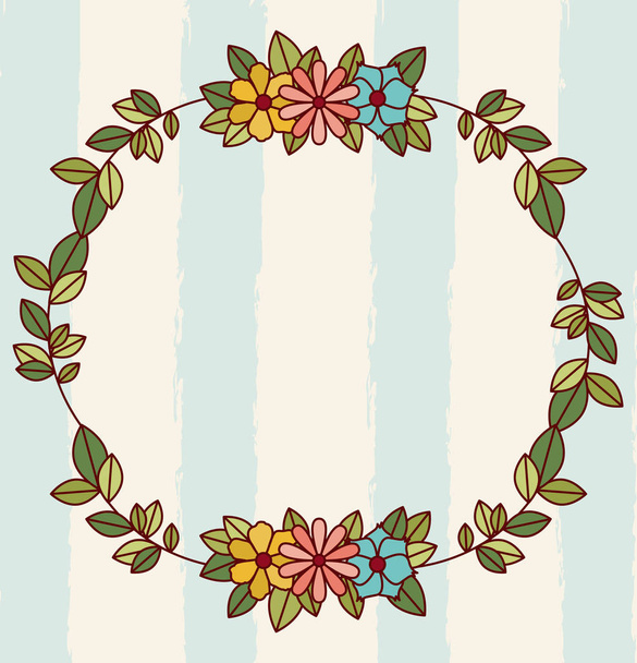 Floral διακόσμηση κυκλικό πλαίσιο - Διάνυσμα, εικόνα