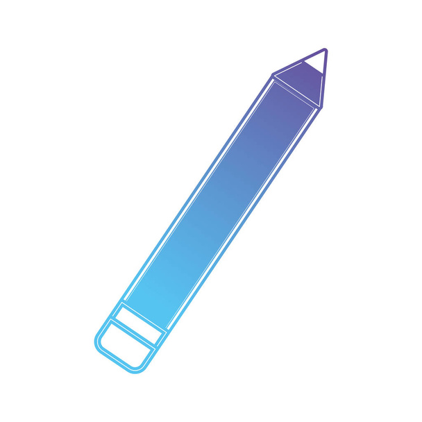line pencil object icon to study vector illustration - Vettoriali, immagini