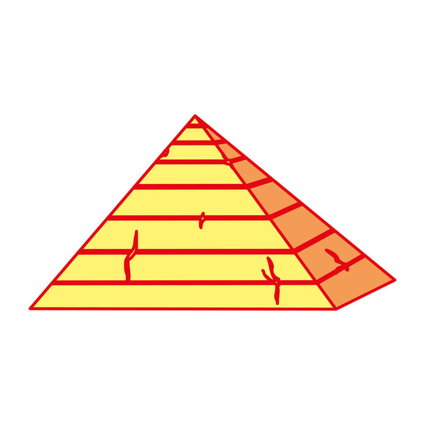 Duo renk giza piramit Mısır turizm seyahat vektör çizim - Vektör, Görsel