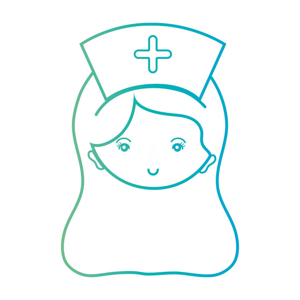 linea donna infermiera testa con acconciatura disegno vettoriale illustrazione
 - Vettoriali, immagini