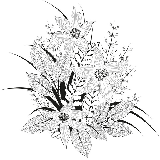 Decorative black and white background - Вектор, зображення