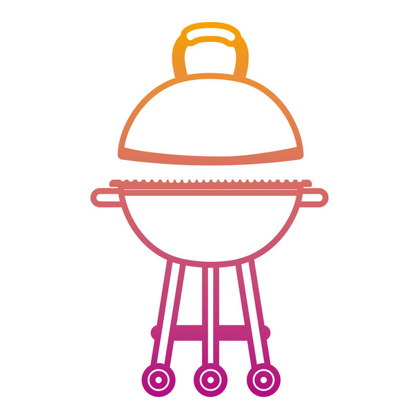 degraded line bbq grill object to food nutrition vector illustration - Vector, Image