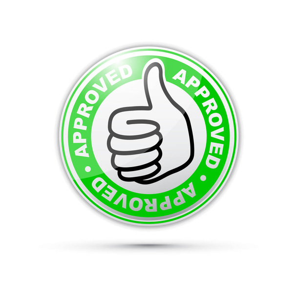 Approved thumbs up icon - Vector, Image