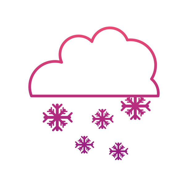 υποβαθμισμένη γραμμή σύννεφο με χιονίζει ψυχρής φύσης καιρός διανυσματικά εικονογράφηση - Διάνυσμα, εικόνα