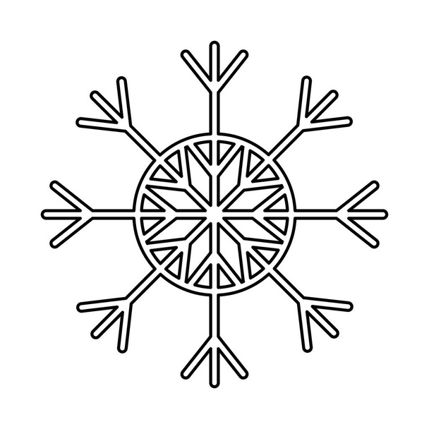 Linie natürliche Schneeflocke Stil im Winter Vektor Illustration - Vektor, Bild