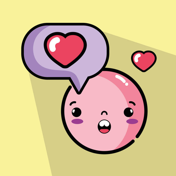 emoticono cara sorprendida con la ilustración de vector de burbuja de chat
 - Vector, Imagen