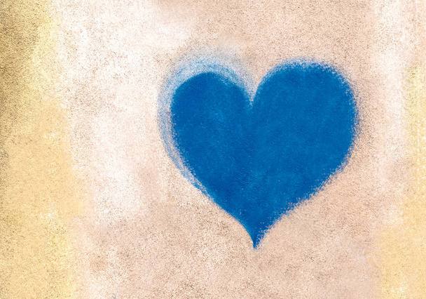 Grunge textura se symbolem modré srdce. Lze použít jako téma k Valentýnovi, plakát, tapety, design trička a další. - Fotografie, Obrázek