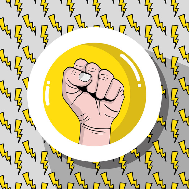 power hand protest strong background vector illustration - Vector, Image