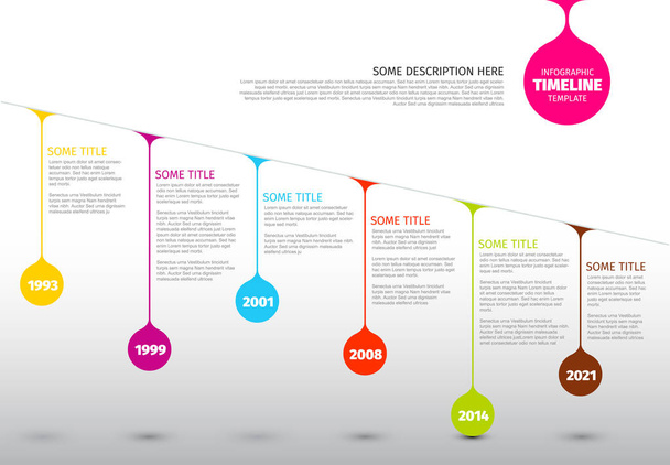 Colorful  Vector Infographic timeline report template with colorful drops on a line - Vector, Image