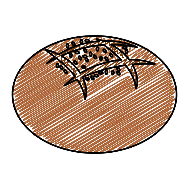 doodle delicioso boule pão fresco alimento vetor ilustração
 - Vetor, Imagem