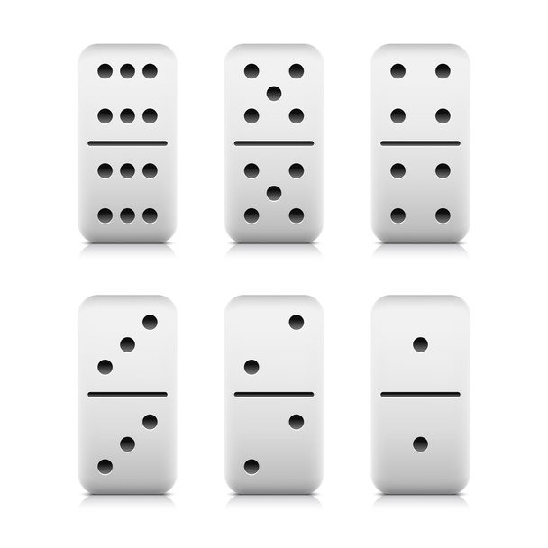 White web 2.0 button domino game block with shadow and reflection on white background - Vector, Image