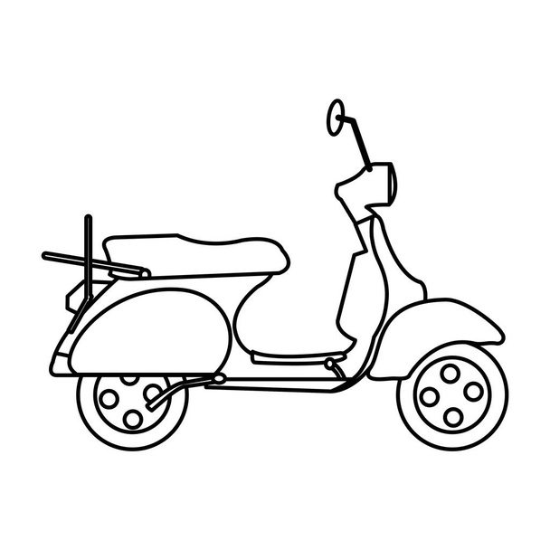 Motocykl se zrcadlem a kol. Vektorové ilustrace - Vektor, obrázek
