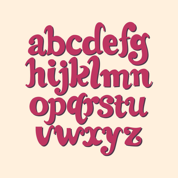 Handwritten alphabet. Vector font - Vektör, Görsel