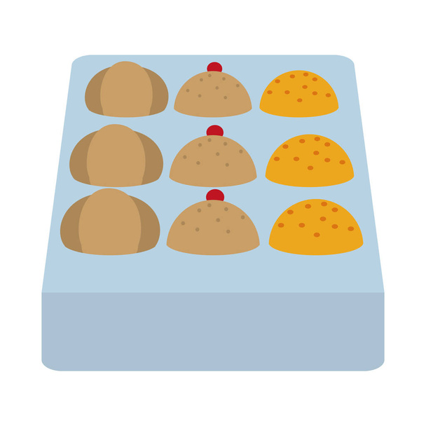 herkullinen makea muffinit paketteja ruoka vektori kuva
 - Vektori, kuva