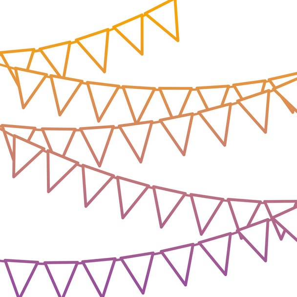 décoration dégradée de drapeaux de fête de ligne à l'illustration vectorielle de fond de partie
 - Vecteur, image