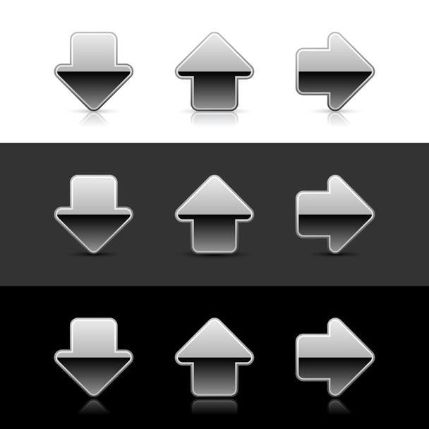 Silver arrow sign web 2.0 icon - Vector, afbeelding