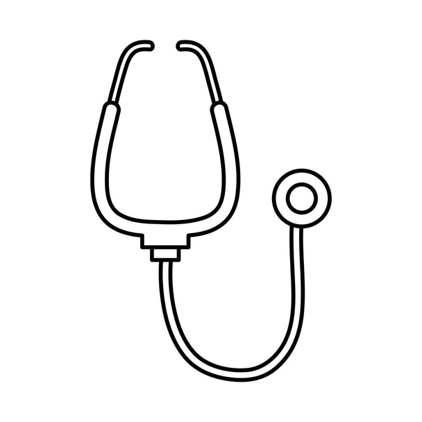 stéthoscope médical de ligne pour rythmer l'illustration vectorielle de soins
 - Vecteur, image