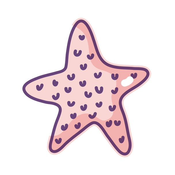natuur starfish Oceaan dierlijke ontwerp vectorillustratie - Vector, afbeelding