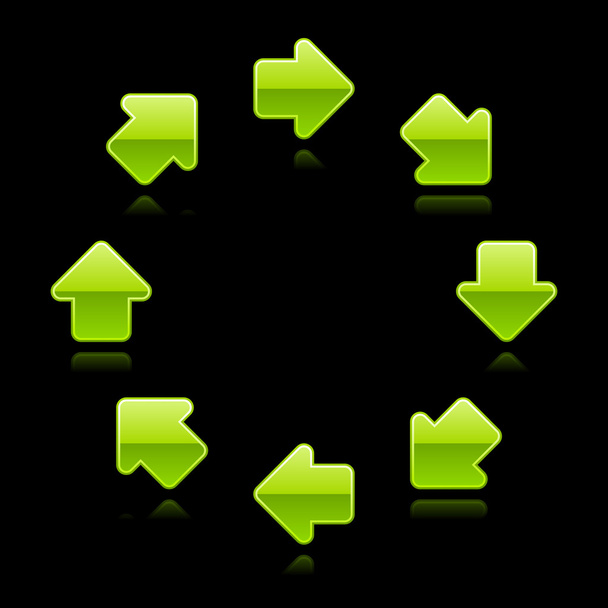grüne Hochglanz-Pfeil-Symbol Web 2.0-Taste. - Vektor, Bild