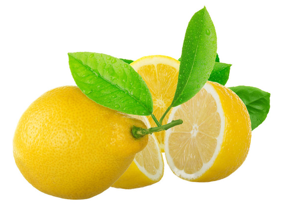 Ripe lemons isolated on white background - Zdjęcie, obraz