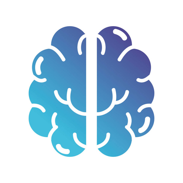 σιλουέτα ανθρώπινος εγκέφαλος ανατομία εικονίδιο εικονογράφηση διάνυσμα - Διάνυσμα, εικόνα
