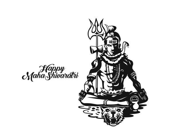 Lord Shiva - Felice Maha Shiwaratri Poster, Disegnato a mano Sketch Vector illustrazione
. - Vettoriali, immagini