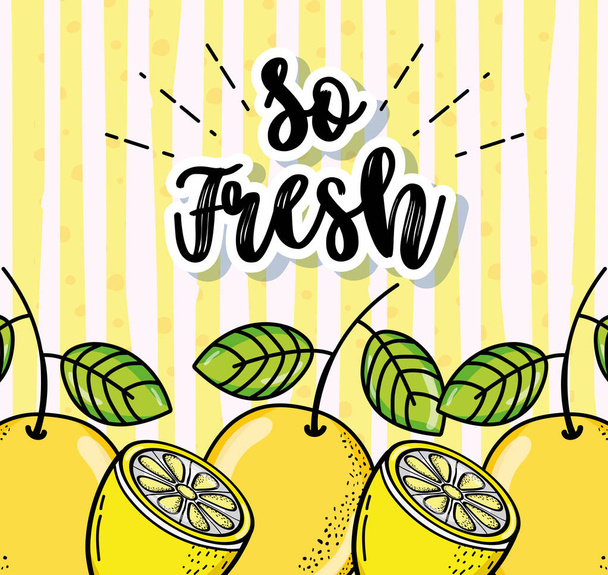 So fresh lemons summer cartoons vector illustration graphic design - Vector, Image