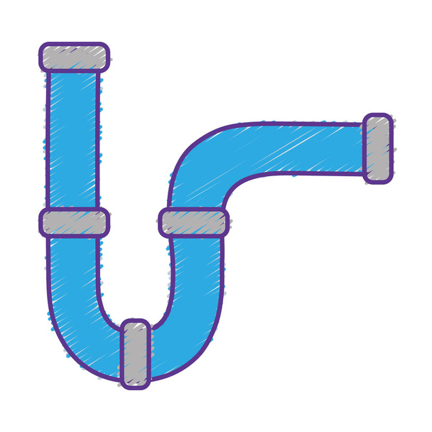 ilustração vetorial de construção de equipamentos de reparo de tubos de encanamento ralado
 - Vetor, Imagem
