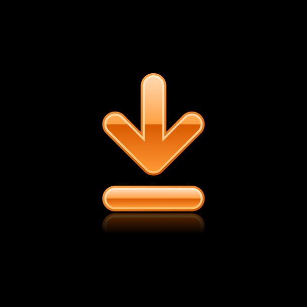 Orange download sign web 2.0 button - Vector, Image