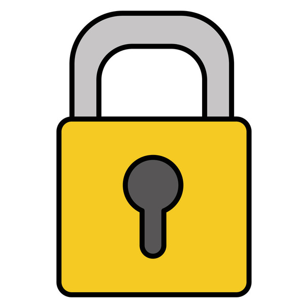 color close security padlock object protection vector illustration - Vector, Image