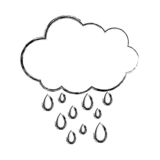 grunge nature cloud raining weather in the sky vector illustration - Vector, Image
