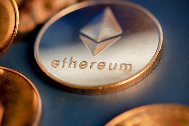 ethereum cryptocurrency golden coin - Photo, Image