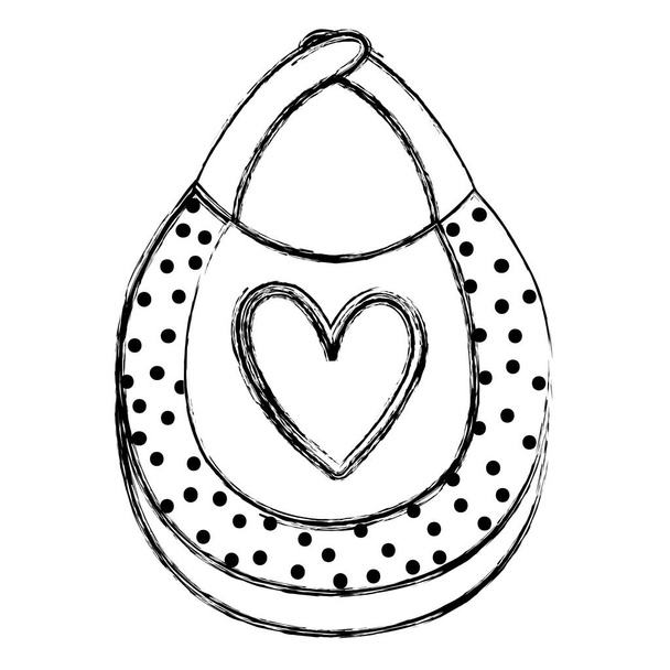 Grunge Baby Lätzchen mit Herz Design Vektor Illustration - Vektor, Bild