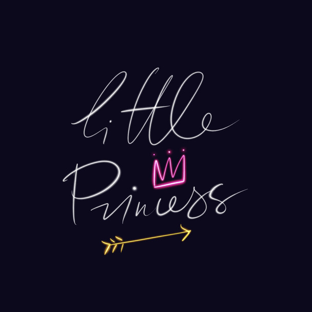 Lettering Little princess text. Magic art. Decor element, print for your stuff and graphic design. Good for gift card and kids products - Vector, Imagen