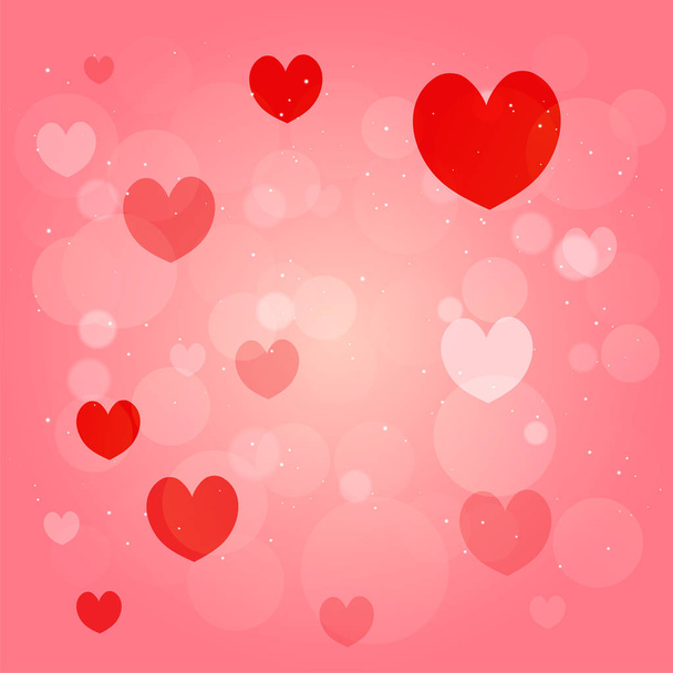 Happy Valentines day greeting card, vector illustration. Beautiful love. - Vector - Вектор,изображение