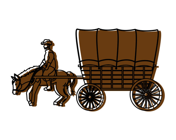 caballo de color movido con transporte transporte transporte vehículo vector ilustración
 - Vector, imagen