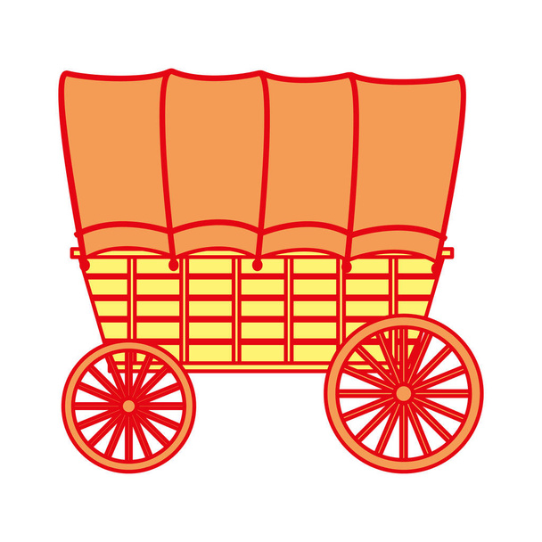 duo cor carruagem com roda viagem veículo vetor ilustração
 - Vetor, Imagem