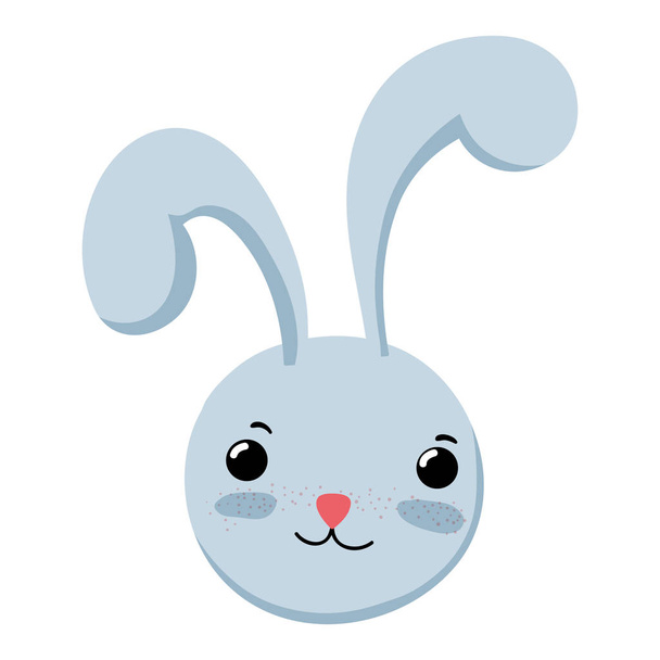 adorable cabeza de conejo animal salvaje vector ilustración
 - Vector, Imagen