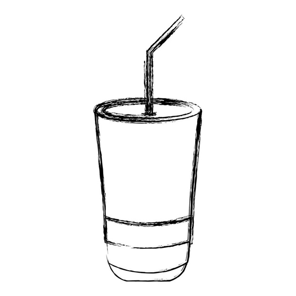 grunge fresh soda cool calories beverage vector illustration - Vector, Image