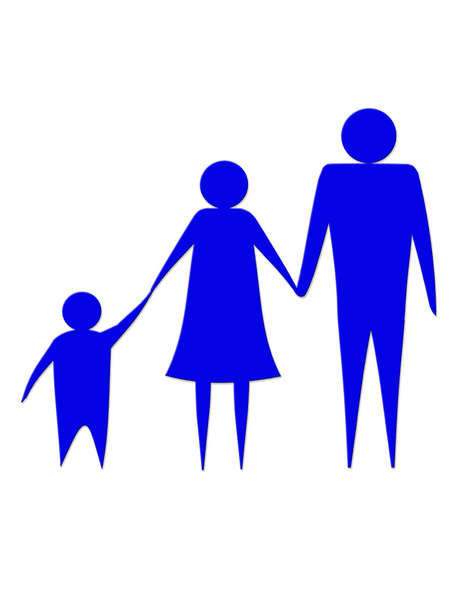 ilustracja rodziny trzech osób - Zdjęcie, obraz