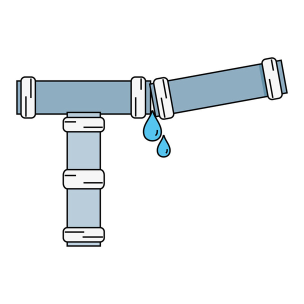 plumbing tube repair equipment construction vector illustration - Vector, Image