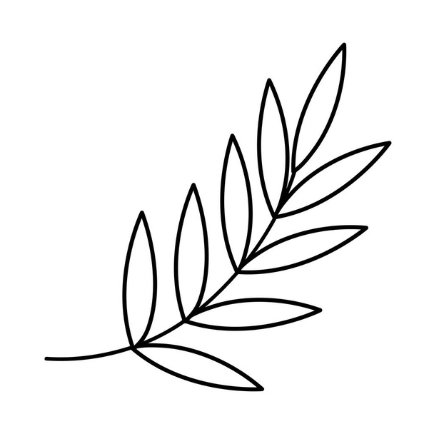 linea albero esotico con foglie tropicali ramo vettoriale illustrazione
 - Vettoriali, immagini