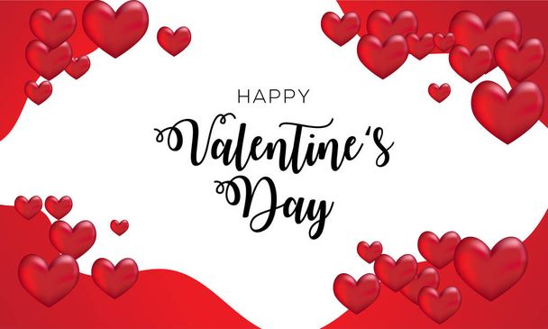 Happy Valentine Day with hearts shaped - Vektor, obrázek