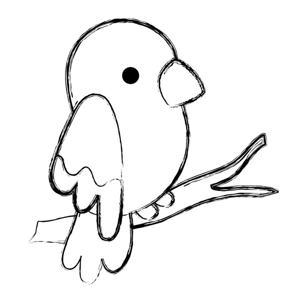 гранж красота попугай птицы птицы в ветви векторной иллюстрации
 - Вектор,изображение