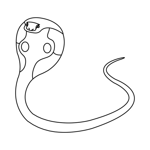 line wild king cobra darger animal vector illustration - Vector, Image